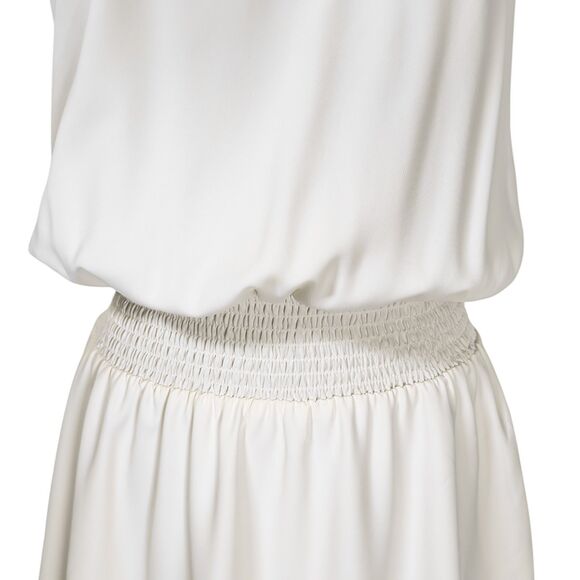 Amanda Uprichard Revolve Belle Kimmie Dress Ivory Keyhole Ruffle Smocked Mini S - Picture 5 of 9